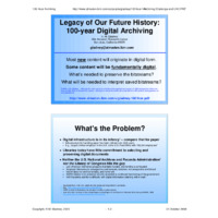 Legacy of Our Future History: 100-Year Digital Archiving