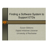 Finding a Software System to Support ETDs