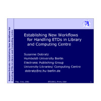 Establishing new workflows for handling electronic ETDs in libraries and computing centres
