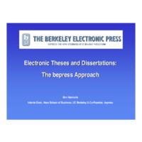 Electronic Theses and Dissertations: The bepress Approach
