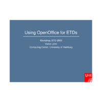 Workshop: XML-based Approaches for ETDs within OpenOffice
