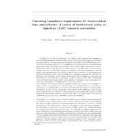 Cascading compliance requirements for thesis-related data and software~Cascading compliance requirements for thesis-related data and software: A survey of institutional policy at American (AAU) research universities