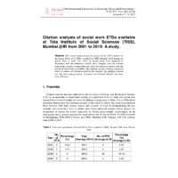 Citation analysis of social work ETDs available at Tata Institute of Social Sciences (TISS), Mumbai IR from 2001 to 2019: A study.
