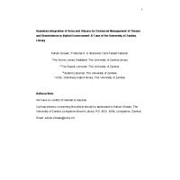 Seamless Integration of Koha and DSpace for Enhanced Management of Theses and Dissertations in Hybrid Environment: A Case of the University of Zambia Library
